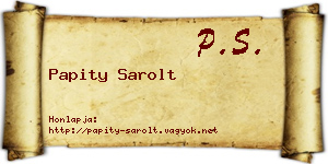 Papity Sarolt névjegykártya